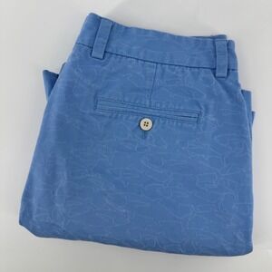 Vineyard Vines Men's Size 34 Blue Shark Print Chino Shorts